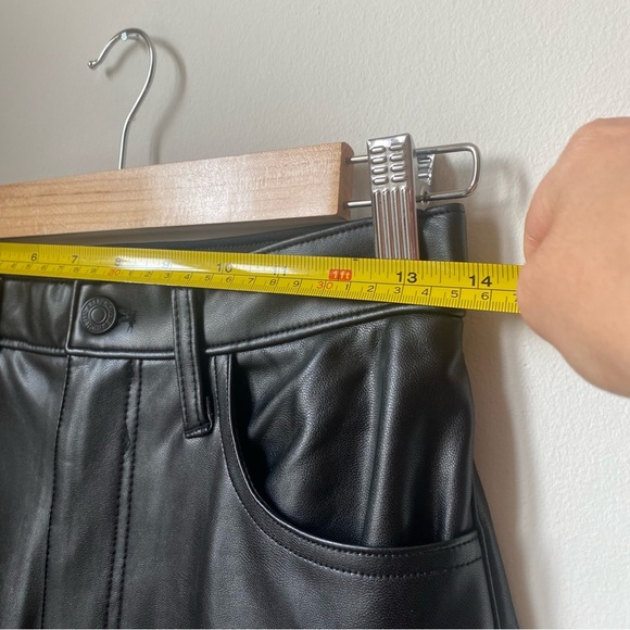 Abercrombie & Fitch the 90s straight ultra high rise curve love Leather Jeans - Picture 5 of 6